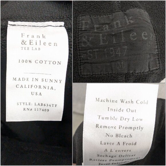 Frank & Eileen Catherine Favorite Sweatpants Womens Black Cropped Wide Leg Sz M - Picture 5 of 9